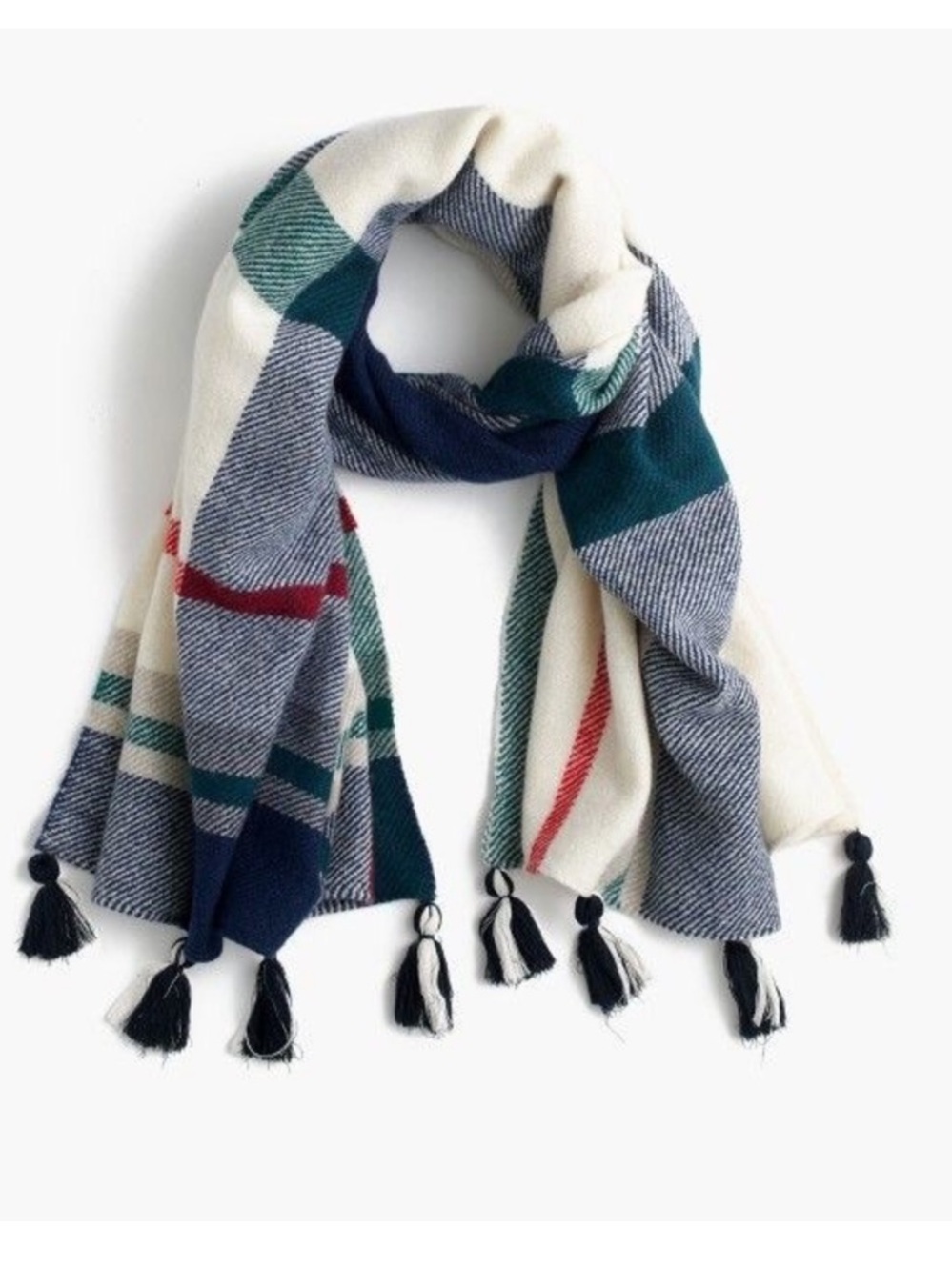 J. Crew Wool Scarf In Oversize Plaid